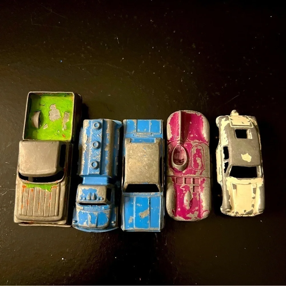 Vintage lot of five all metal cars